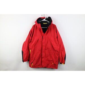 Vtg 90s Marlboro Mens 2XL Distressed Color Block Packable Hooded Parka Jacket
